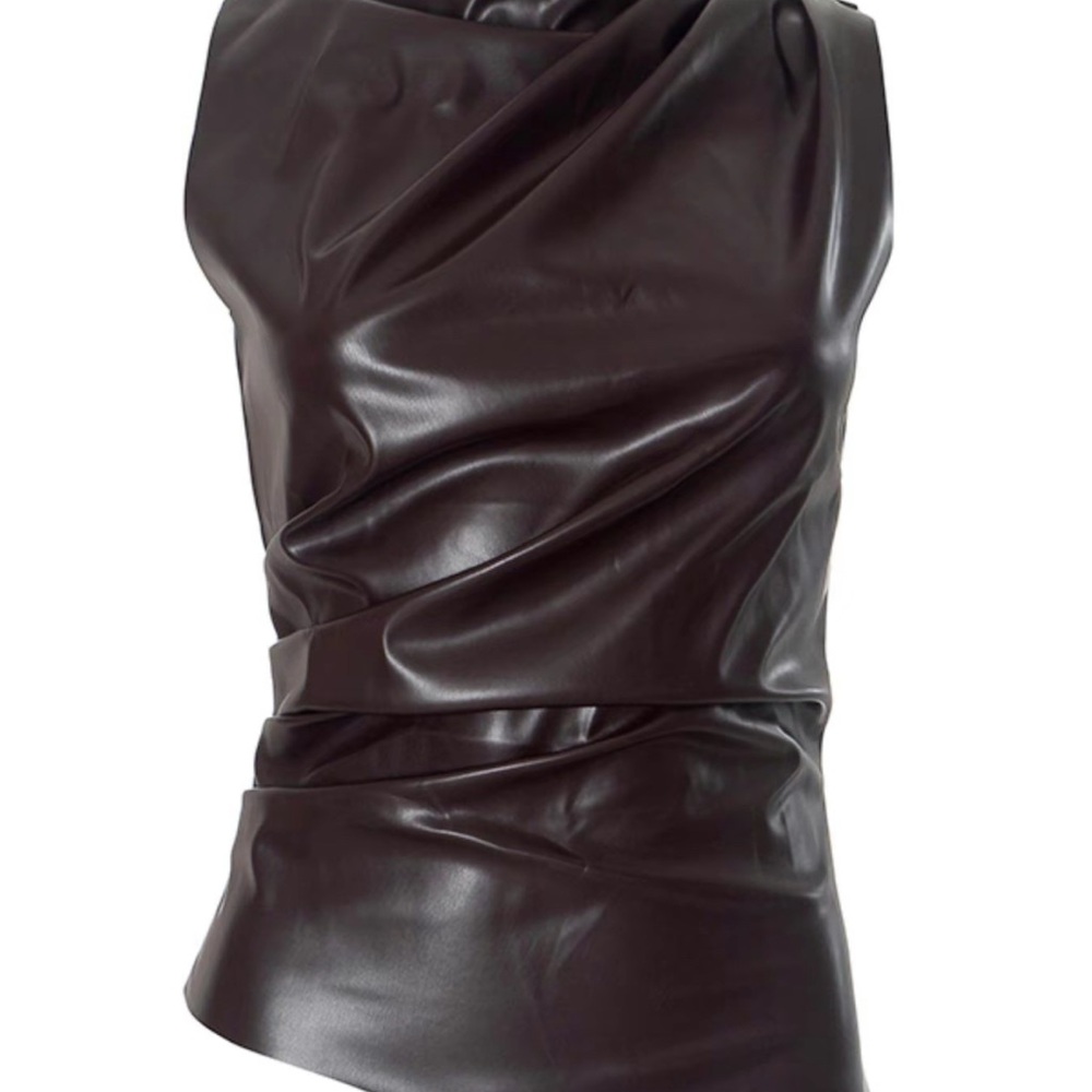 Elegant Brown Sleeveless Top